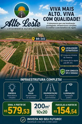 LOTES EM ALTOS COM PAGAMENTO FACILITADO E SEM CONSULTA SPC/SERASA 