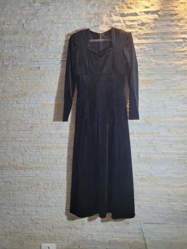 Vestido de festa longo em veludo molhado G