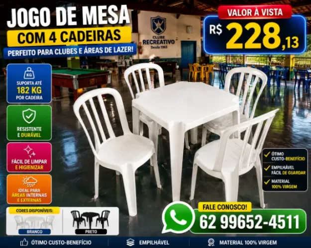 JOGO DE MESA COM 4 CADEIRAS