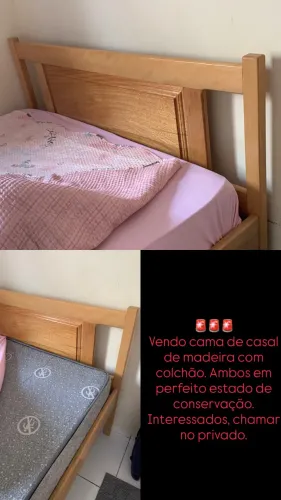 Vendo cama de casal. Interessados falar no número *