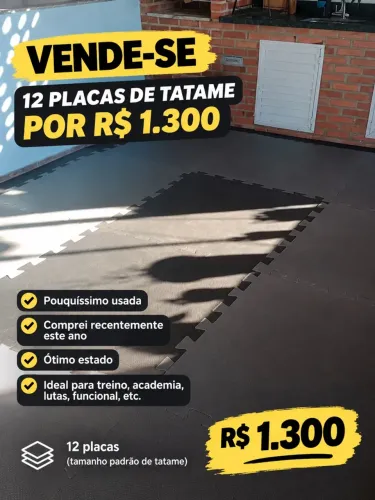 12 placas de tatame NOVAS 1m x 1m x 30mm