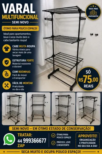 vendo esse varal otimo para apartamento