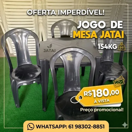 Conjunto de Mesa e Cadeiras de Plástico Novas em Promoção