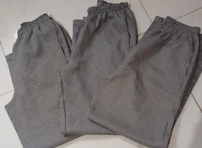 Calça xadrez para cozinheiro