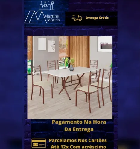 GRANDE PROMOÇÃO* CONJUNTO DE MESA 06 CADEIRAS  ENTREGA GRÁTIS ACEITA CARTÃO