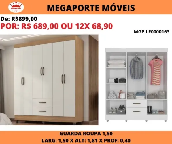 GUARDA ROUPA 6 PORTAS