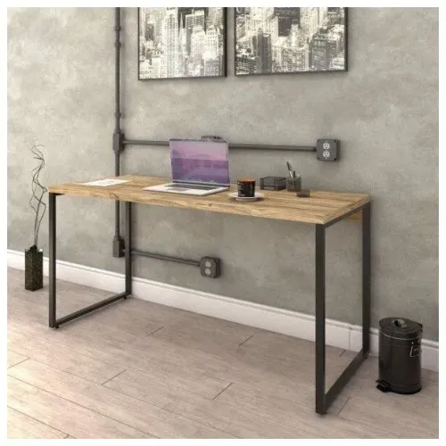 Mesa Escrivaninha Industrial 150cm Trevalla Kuadra ME150-E10 Carvalho