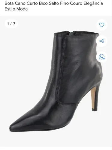 Bota de couro bico fino