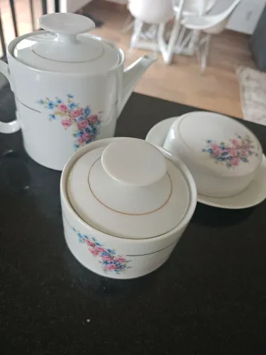 conjunto de porcelana renner medaillon 3 peças louca original perfeito estado l