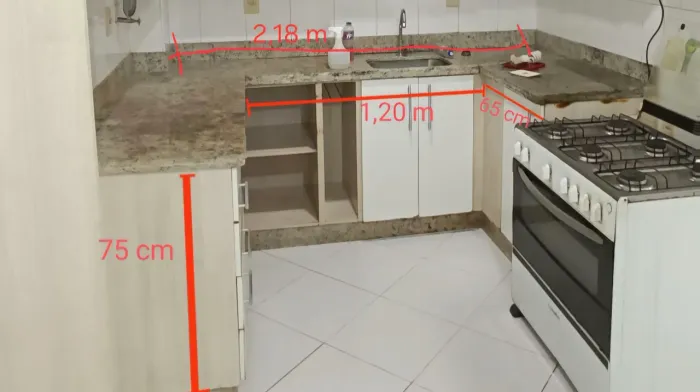 Pia de mármore com Cuba inox