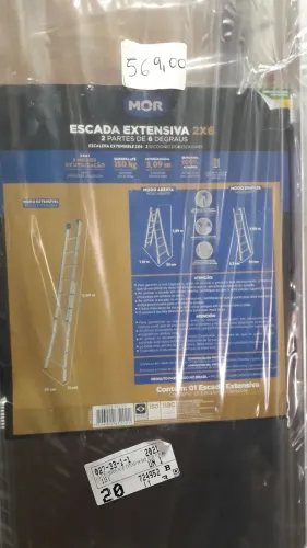 Escada extensiva 2 x 6 alumínio MOR