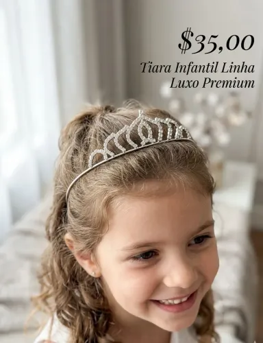 Tiara princesa pedra de strass linha luxo Premium 