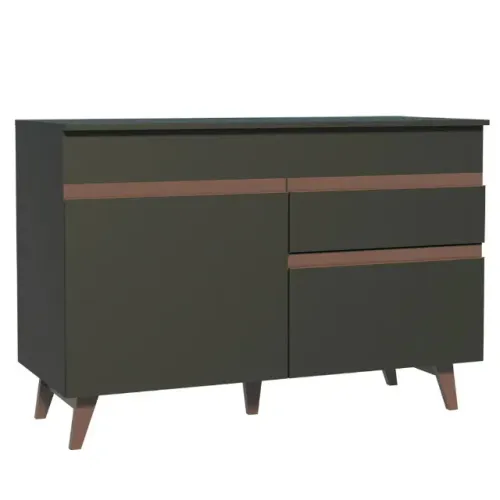 Balcão Gabinete de Pia Madesa Reims 2 Portas e 1 Gaveta Preto