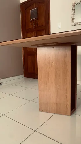 Mesa tampo de vidro + 8 cadeiras