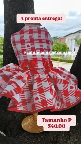 Vestido pet xadrez