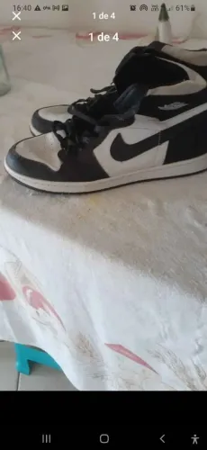 Tênis Cano Alto Estilo Basquete preto e branco | Necessita Sola | Tamanho 43
