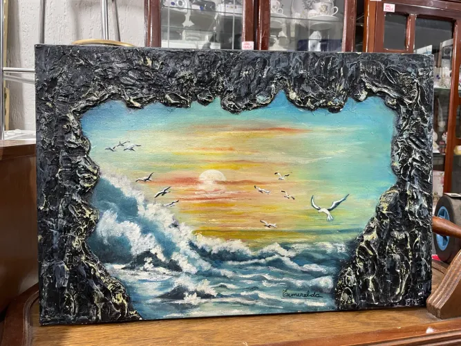 Quadro Pintura em Tela com Relevo