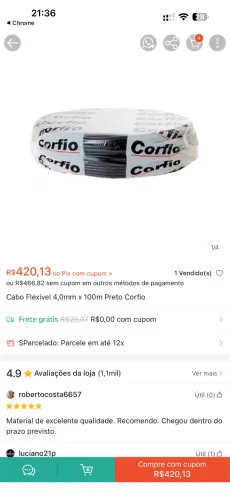 Fio e cabos elétricos