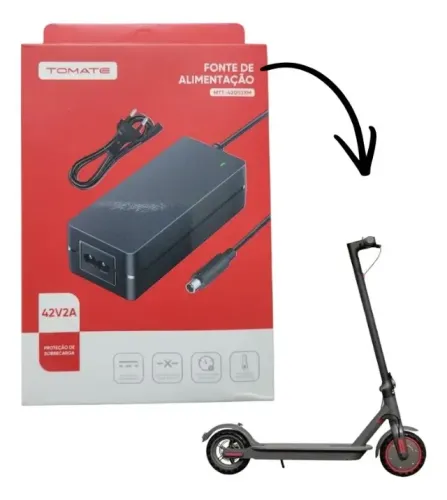 Carregador Patinete Elétrico 42V 8mm 100-240V