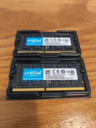 Kit 32GB (2x16GB) Memória RAM Notebook Crucial DDR4 3200MHz - Apenas Testado