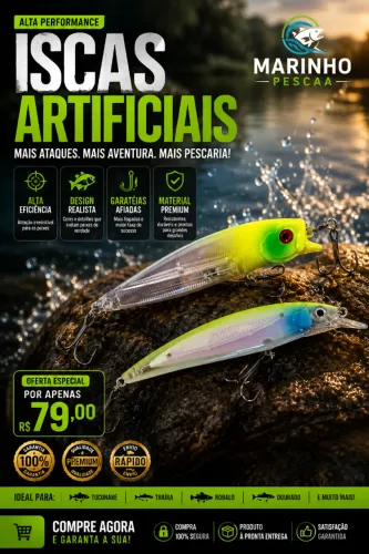 ESTOJO + ISCAS ARTIFICIAIS (11 ITENS)