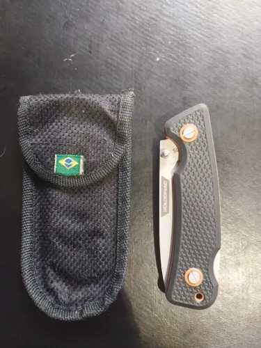 Canivete Dobrável Solognac Axis 85 Grip Liso + Bainha Nylon