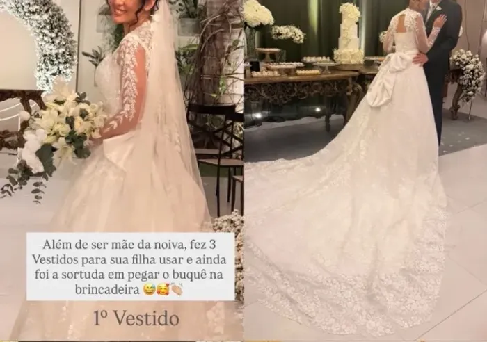 Vestido de noiva 2 em 1 + vestido de noiva curtinho