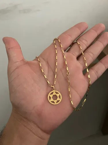Corrente maciça com pingente ouro 18k