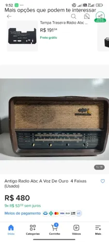 Rádio antigo relíquia de 1960