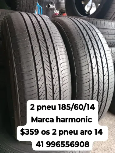 Pneus 185/60/14 marca harmonic $359 os 2 pneu aro 14 roda muito ainda não é remold