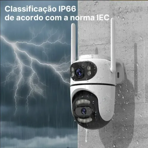 Câmera de Segurança Wi-fi 4k UHD Duas Lentes com IA