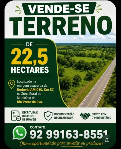 Vende- se Terreno Am 010, Área total 22,5 HEctares
