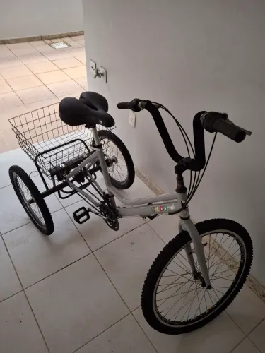Triciclo bicicleta aco inox e aluminio