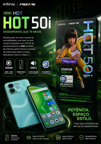 Vendo celular INFINIX Hot 50i? ótimo desempenho para jogos 256 GB?