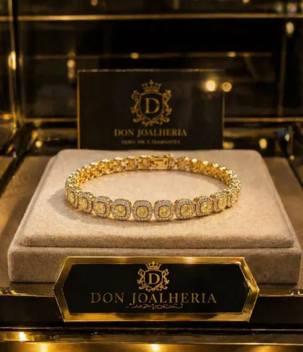 Pulseira riviera Fancy Yellow Diamond 