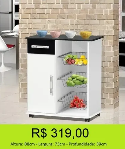 Fruteira com cestos metálicos de alta qualidade - Parcelamos sem juros!