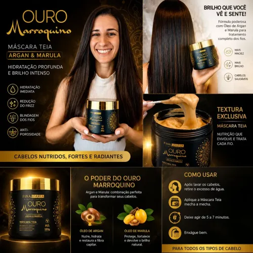 ? Máscara Teia Ouro Marroquino - Argan & Marula | 500g ?
