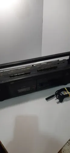Rádio antigo vintage funcionando AM/FM sem teste com fitas