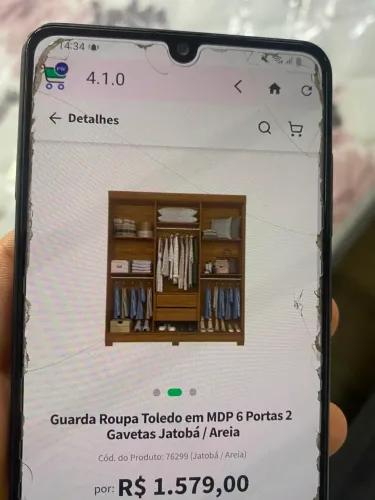 Guarda roupa 6 portas em mdf