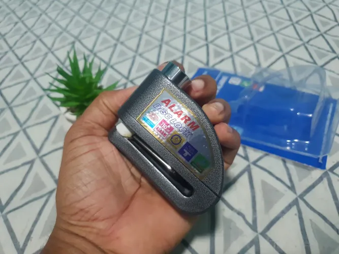 Trava disco de moto com alarme