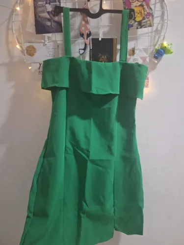 Vestido social verde midi