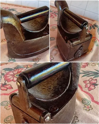 Ferro antigo a brasa / carvão da vovó para coleção, guarda uso reliquia