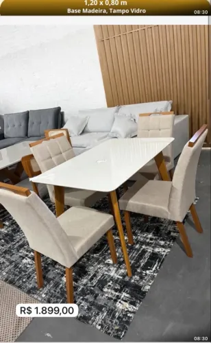 Mesa quando cadeira tampa de vidro