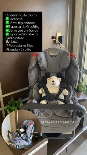 PROMOÇÃO Cadeirinha de carro reclinável HIGIENIZADA 0 a 25kg