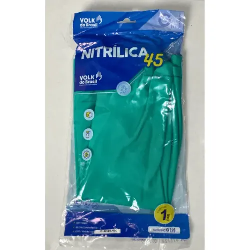 Luva nitrílica 45 Volk do Brasil - Tamanho G
