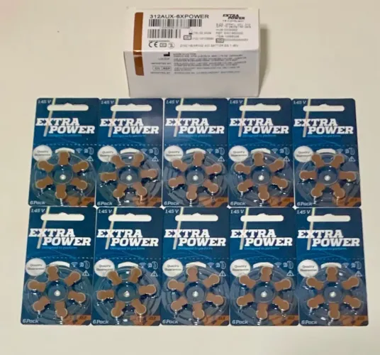 Baterias pilhas 312 de aparelho auditivo EXTRA POWER 60 lacradas Val 2029