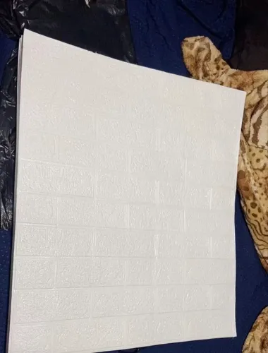 Placas adesivas 3D modelo tijolinho branco