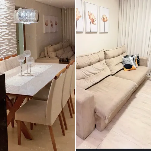 Vendo sofá e mesa com 6 cadeiras