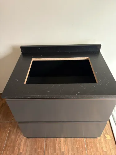 Balcão Cooktop Bartira Linea 4 Bocas 1 Gaveta com Porta Basculante