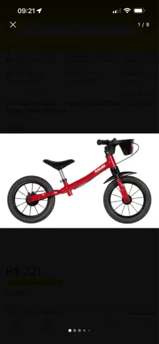 Bicicleta De Equilibrio Infantil Sem Pedal Balance Bike Caloi Nathor